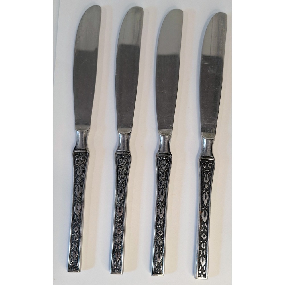 Lot‎ 4 Towle Supreme Cutlery Flatware TWS131 Dinner Knifes MCM silverware Japan